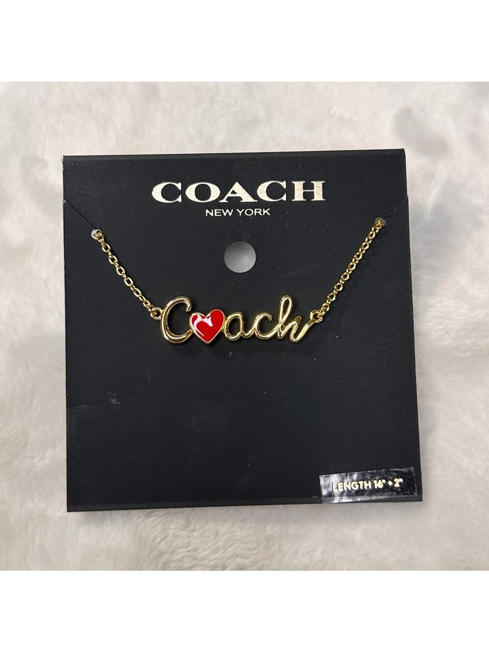Coach Heart Script Pendant Necklace